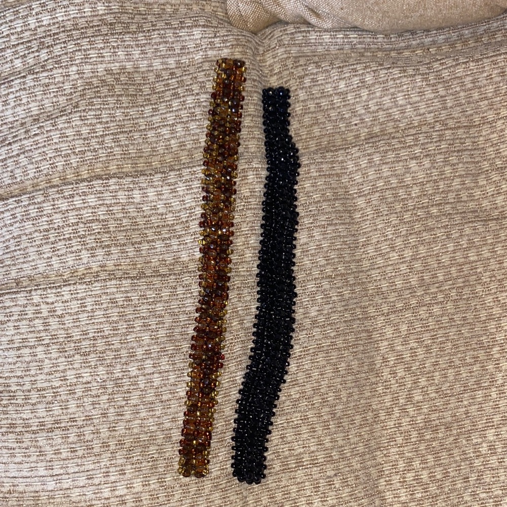 🤎♠️🤎NWOT Beaded Headbands Set in Black and Brown